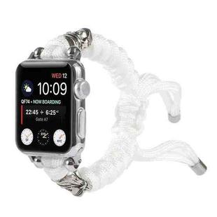 Skull Umbrella Cord Braided Watch Band For Apple Watch Series 8&7 41mm / SE 2&6&SE&5&4 40mm / 3&2&1 38mm(White)