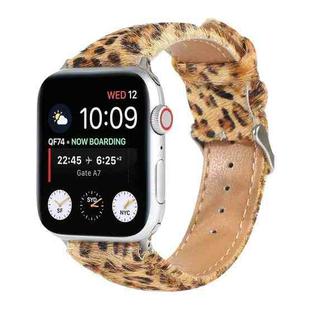 Horsehair Fluffy Leopard Print Leather Watch Band For Apple Watch Ultra 49mm / Series 8&7 45mm / SE 2&6&SE&5&4 44mm / 3&2&1 42mm(5)