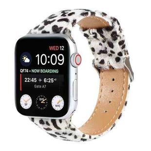 Horsehair Fluffy Leopard Print Leather Watch Band For Apple Watch Series 7 45mm / 6 & SE & 5 & 4 44mm / 3 & 2 & 1 42mm(6)