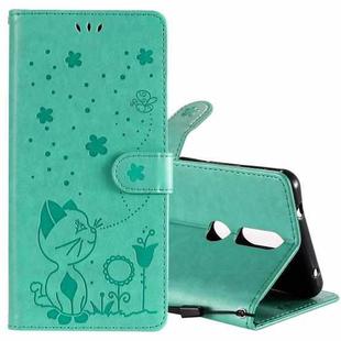 For Nokia 2.4 Cat Bee Embossing Pattern Shockproof Horizontal Flip Leather Case with Holder & Card Slots & Wallet(Green)