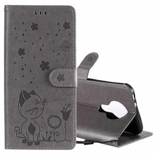 For Nokia 3.4 Cat Bee Embossing Pattern Shockproof Horizontal Flip Leather Case with Holder & Card Slots & Wallet(Grey)