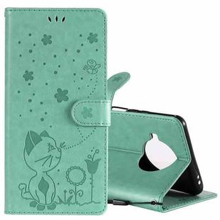 For Xiaomi 10T Lite 5G / Redmi Note 9 Pro 5G Cat Bee Embossing Pattern Shockproof Horizontal Flip Leather Case with Holder & Card Slots & Wallet(Green)