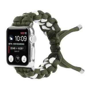 Braided Umbrella Cord Watch Band For Apple Watch Series 7 45mm / 6 & SE & 5 & 4 44mm / 3 & 2 & 1 42mm(Green)