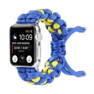 Braided Umbrella Cord Watch Band For Apple Watch Series 9&8&7 41mm / SE 3&SE 2&6&SE&5&4 40mm / 3&2&1 38mm(Blue)