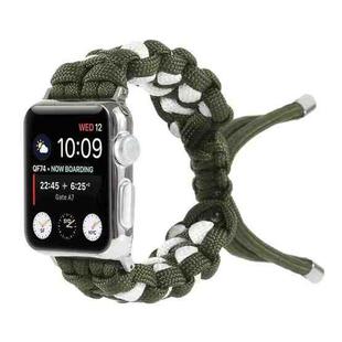 Braided Umbrella Cord Watch Band For Apple Watch Series 8&7 41mm / SE 2&6&SE&5&4 40mm / 3&2&1 38mm(Green)