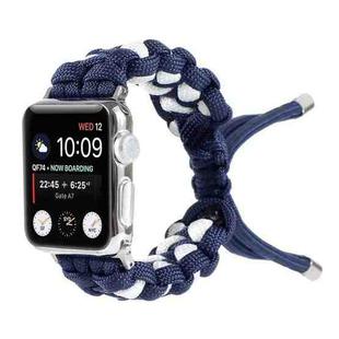 Braided Umbrella Cord Watch Band For Apple Watch Series 8&7 41mm / SE 2&6&SE&5&4 40mm / 3&2&1 38mm(Dark Blue)