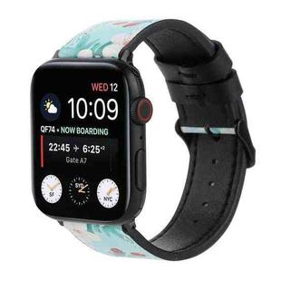 Printed Leather Watch Band For Apple Watch Ultra 49mm / Series 8&7 45mm / SE 2&6&SE&5&4 44mm / 3&2&1 42mm(N)