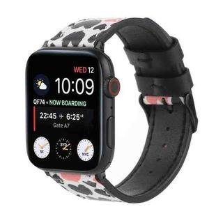 Printed Leather Watch Band For Apple Watch Series 8&7 41mm / SE 2&6&SE&5&4 40mm / 3&2&1 38mm(G)