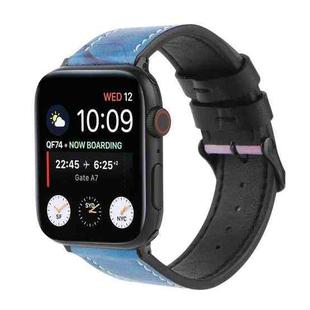 Printed Leather Watch Band For Apple Watch Series 8&7 41mm / SE 2&6&SE&5&4 40mm / 3&2&1 38mm(I)