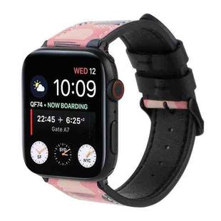 Printed Leather Watch Band For Apple Watch Series 8&7 41mm / SE 2&6&SE&5&4 40mm / 3&2&1 38mm(M)