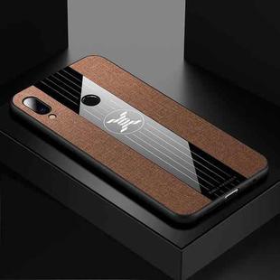 For Meizu Note 9 XINLI Stitching Cloth Texture Shockproof TPU Protective Case(Brown)