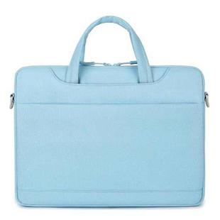For 13.3-14 inch Laptop Multi-function Laptop Single Shoulder Bag Handbag(Light Blue)