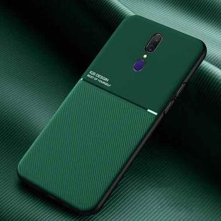 For OPPO A9 & A9x Classic Tilt Strip Grain Magnetic Shockproof PC + TPU Case(Green)