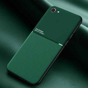 For OPPO A83 Classic Tilt Strip Grain Magnetic Shockproof PC + TPU Case(Green)