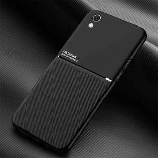 For OPPO R9 Plus Classic Tilt Strip Grain Magnetic Shockproof PC + TPU Case(Black)