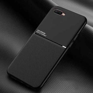 For OPPO R15X Classic Tilt Strip Grain Magnetic Shockproof PC + TPU Case(Black)