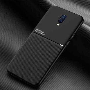 For OPPO R17 Classic Tilt Strip Grain Magnetic Shockproof PC + TPU Case(Black)