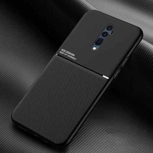 For OPPO Reno 10x zoom Classic Tilt Strip Grain Magnetic Shockproof PC + TPU Case(Black)