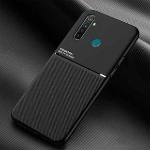 For OPPO Realme Q Classic Tilt Strip Grain Magnetic Shockproof PC + TPU Case(Black)