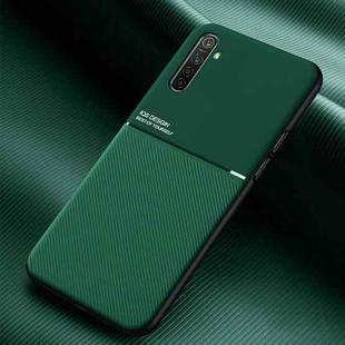 For OPPO Realme X2 Classic Tilt Strip Grain Magnetic Shockproof PC + TPU Case(Green)