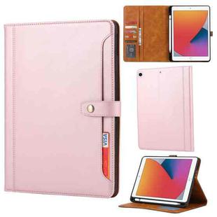 Calf Texture Double Fold Clasp Horizontal Flip Leather Case with Photo Frame & Holder & Card Slots & Wallet For iPad Pro 10.5(Rose Gold)