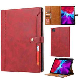 For iPad Pro 11 inch (2020) Calf Texture Double Fold Clasp Horizontal Flip Leather Tablet Case with Photo Frame & Holder & Card Slots & Wallet(Red)