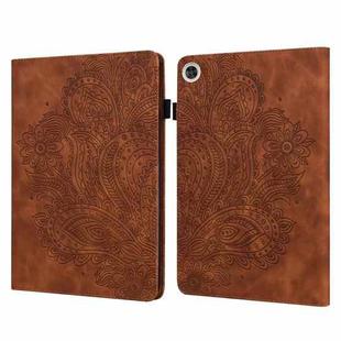 For Huawei Mediapad Enjoy Tablet 2 10.1 Peacock Embossed Pattern TPU + PU Horizontal Flip Leather Case with Holder & Card Slots & Wallet & Sleep / Wake-up Function(Brown)