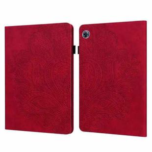 For Huawei MatePad T8 8.0 Peacock Embossed Pattern TPU + PU Horizontal Flip Leather Case with Holder & Card Slots & Wallet & Sleep / Wake-up Function(Red)