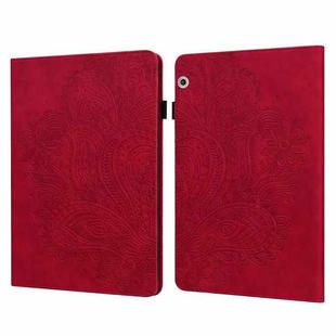 For Huawei MediaPad T3 10 Peacock Embossed Pattern TPU + PU Horizontal Flip Leather Case with Holder & Card Slots & Wallet & Sleep / Wake-up Function(Red)