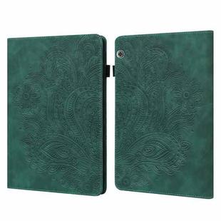 For Huawei MediaPad T5 10 inch Peacock Embossed Pattern TPU + PU Horizontal Flip Leather Case with Holder & Card Slots & Wallet & Sleep / Wake-up Function(Green)