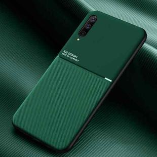 For Samsung Galaxy A50s Classic Tilt Strip Grain Magnetic Shockproof PC + TPU Case(Green)