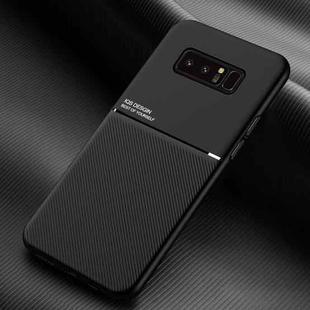 For Samsung Galaxy Note8 Classic Tilt Strip Grain Magnetic Shockproof PC + TPU Case(Black)
