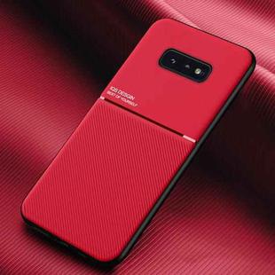 For Samsung Galaxy S10e Classic Tilt Strip Grain Magnetic Shockproof PC + TPU Case(Red)