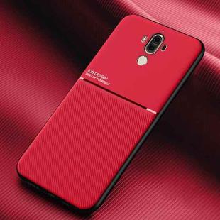 For Huawei Mate 9 Classic Tilt Strip Grain Magnetic Shockproof PC + TPU Case(Red)