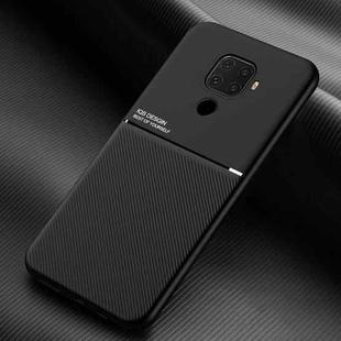 For Huawei Nova 5i Pro Classic Tilt Strip Grain Magnetic Shockproof PC + TPU Case(Black)