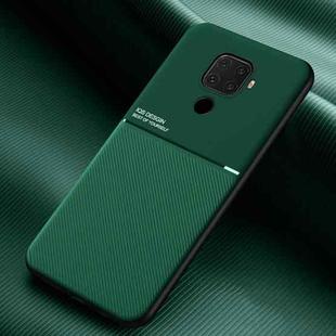 For Huawei Nova 5i Pro Classic Tilt Strip Grain Magnetic Shockproof PC + TPU Case(Green)