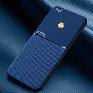 For Huawei Honor 8 Lite Classic Tilt Strip Grain Magnetic Shockproof PC + TPU Case(Blue)