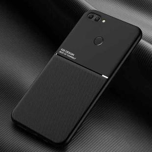 For Huawei Honor 9i Classic Tilt Strip Grain Magnetic Shockproof PC + TPU Case(Black)