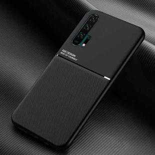 For Huawei Honor 20 Pro Classic Tilt Strip Grain Magnetic Shockproof PC + TPU Case(Black)