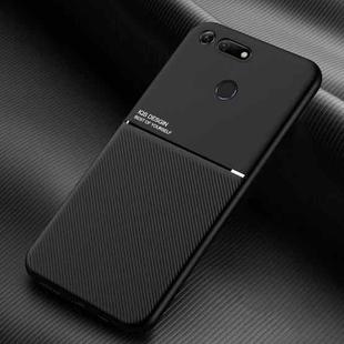 For Huawei Honor V20 Classic Tilt Strip Grain Magnetic Shockproof PC + TPU Case(Black)