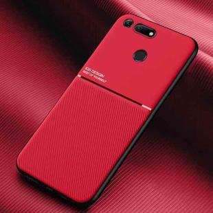 For Huawei Honor V20 Classic Tilt Strip Grain Magnetic Shockproof PC + TPU Case(Red)