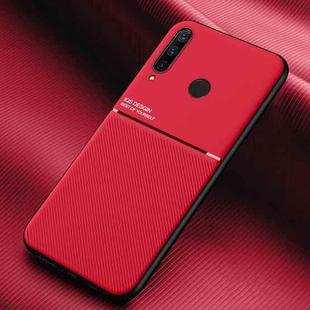 For Huawei Honor 20i Classic Tilt Strip Grain Magnetic Shockproof PC + TPU Case(Red)