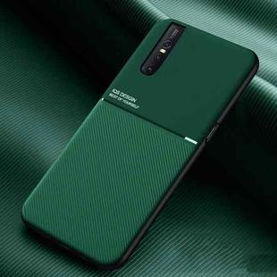 For vivo S1 Pro Classic Tilt Strip Grain Magnetic Shockproof PC + TPU Case(Green)