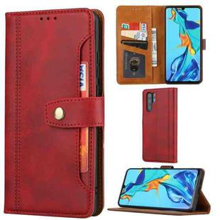 For Huawei P30 Pro Calf Texture Double Fold Clasp Horizontal Flip Leather Case with Photo Frame & Holder & Card Slots & Wallet(Red)