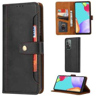 For Samsung Galaxy A72 5G / 4G Calf Texture Double Fold Clasp Horizontal Flip Leather Case with Photo Frame & Holder & Card Slots & Wallet(Black)