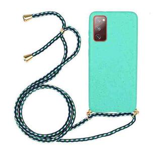 For Samsung Galaxy S20 FE Wheat Straw Material + TPU Protective Case with Lanyard(Green)