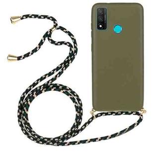 For Huawei P smart 2020 Wheat Straw Material + TPU Protective Case with Lanyard(Army Green)