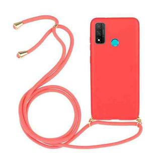 For Huawei P smart 2020 Wheat Straw Material + TPU Protective Case with Lanyard(Red)