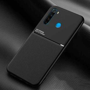 For Xiaomi Redmi Note 8 Classic Tilt Strip Grain Magnetic Shockproof PC + TPU Case(Black)