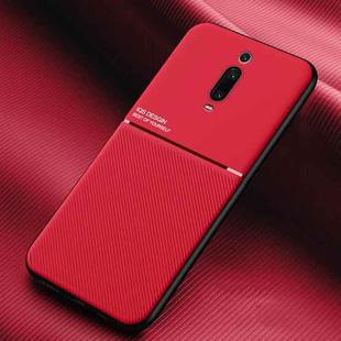 For Xiaomi Redmi K20 Pro Classic Tilt Strip Grain Magnetic Shockproof PC + TPU Case(Red)